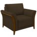 Kit 2 Poltronas Decorativas Sala de Estar 102cm Pés Madeira Roya M22 Veludo Marrom - Mpozenato