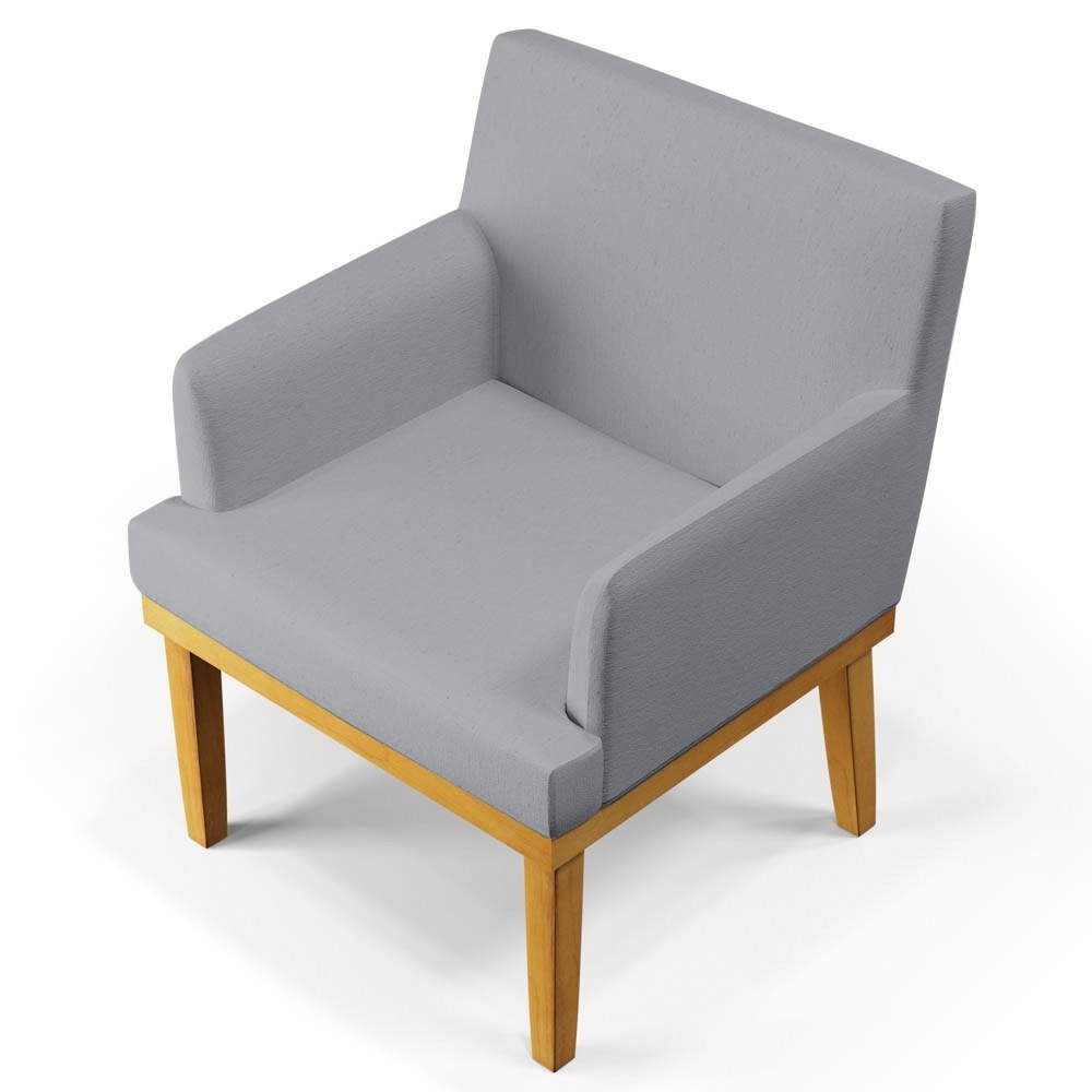 Kit 2 Poltronas Decorativas Vitória W01 Linho Cinza - Mpozenato