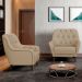 Kit 2 Poltronas Decorativas para Sala com Capitonê Pietà M22 Linho Bege - Mpozenato