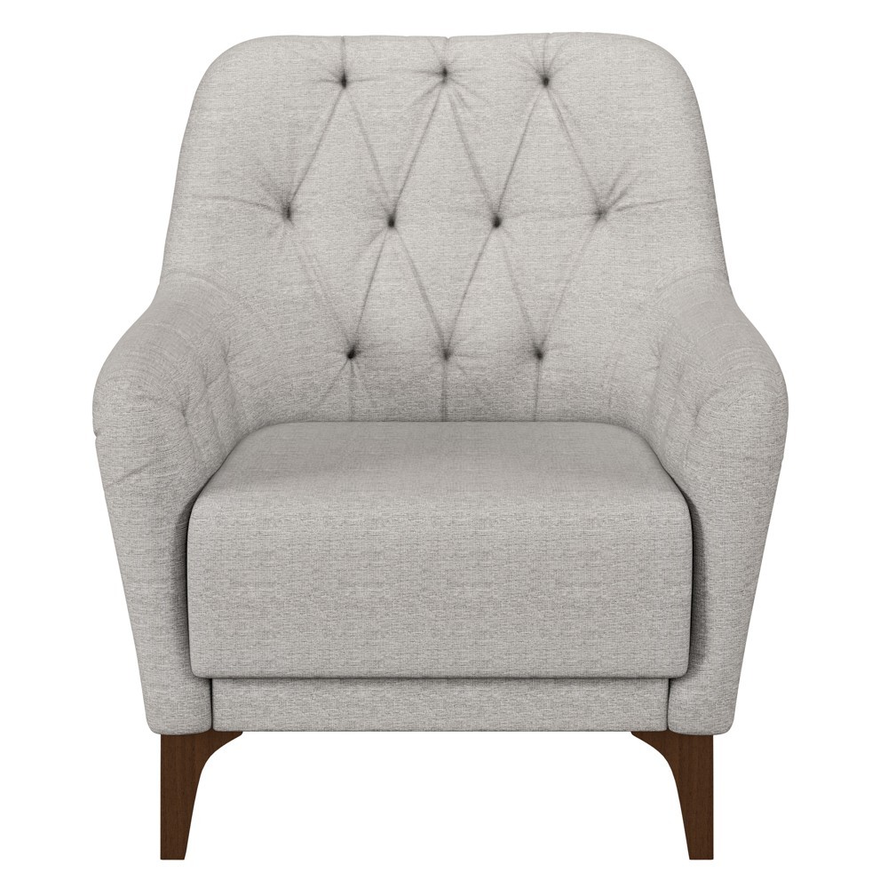 Kit 2 Poltronas Decorativas para Sala com Capitonê Pietà M22 Linho Cinza - Mpozenato