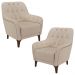 Kit 2 Poltronas Decorativas para Sala com Capitonê Pietà M22 Linho Cru - Mpozenato