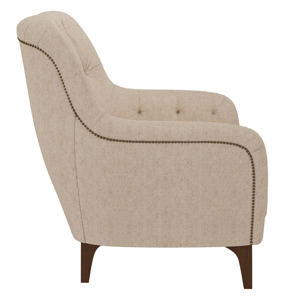 Kit 2 Poltronas Decorativas para Sala com Capitonê Pietà M22 Linho Cru - Mpozenato