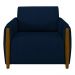 Kit 2 Poltronas Decorativas para Sala de Estar 98cm Amaranto M22 Veludo Azul Marinho - Mpozenato