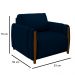 Kit 2 Poltronas Decorativas para Sala de Estar 98cm Amaranto M22 Veludo Azul Marinho - Mpozenato