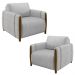 Kit 2 Poltronas Decorativas para Sala de Estar 98cm Amaranto M22 Veludo Cinza - Mpozenato