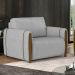 Kit 2 Poltronas Decorativas para Sala de Estar 98cm Amaranto M22 Veludo Cinza - Mpozenato