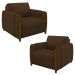 Kit 2 Poltronas Decorativas para Sala de Estar 98cm Amaranto M22 Veludo Marrom - Mpozenato