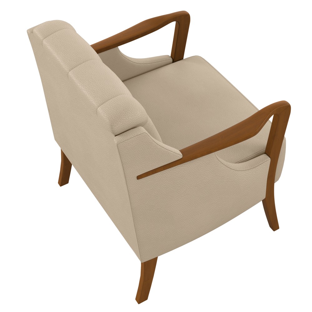 Kit 2 Poltronas Decorativas para Sala de Estar Capitonê Lapa M22 PU Bege - Mpozenato