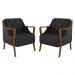 Kit 2 Poltronas Decorativas para Sala de Estar Capitonê Lapa M22 PU Preto - Mpozenato