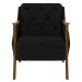 Kit 2 Poltronas Decorativas para Sala de Estar Capitonê Lapa M22 Veludo Preto - Mpozenato
