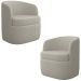 Kit 2 Poltronas Giratória Decorativa para Sala Dandara Z08 Boucle Bege - Mpozenato