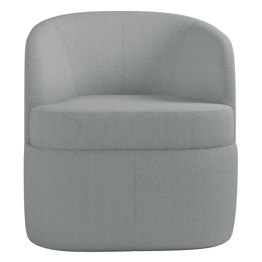 Kit 2 Poltronas Giratória Decorativa para Sala Dandara Z08 Boucle Cinza Claro - Mpozenato
