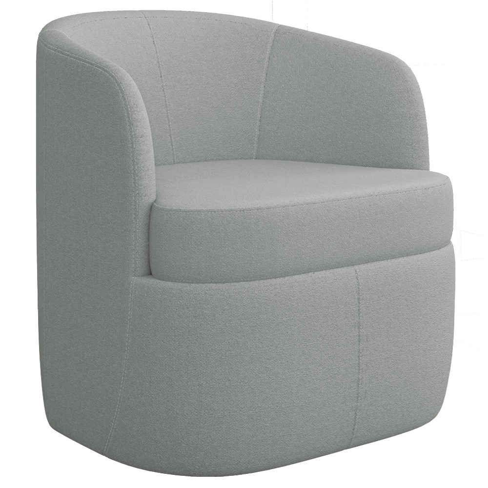 Kit 2 Poltronas Giratória Decorativa para Sala Dandara Z08 Boucle Cinza Claro - Mpozenato