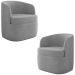 Kit 2 Poltronas Giratória Decorativa para Sala Dandara Z08 Veludo Cinza - Mpozenato