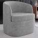 Kit 2 Poltronas Giratória Decorativa para Sala Dandara Z08 Veludo Cinza - Mpozenato