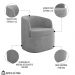Kit 2 Poltronas Giratória Decorativa para Sala Dandara Z08 Veludo Cinza - Mpozenato