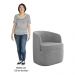 Kit 2 Poltronas Giratória Decorativa para Sala Dandara Z08 Veludo Cinza - Mpozenato