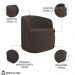 Kit 2 Poltronas Giratória Decorativa para Sala Dandara Z08 Veludo Marrom - Mpozenato