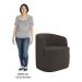 Kit 2 Poltronas Giratória Decorativa para Sala Dandara Z08 Veludo Marrom - Mpozenato
