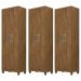 Kit 3 Armários Multiuso Organizador 2 Portas Astrid M07 Castanho Wood - Mpozenato
