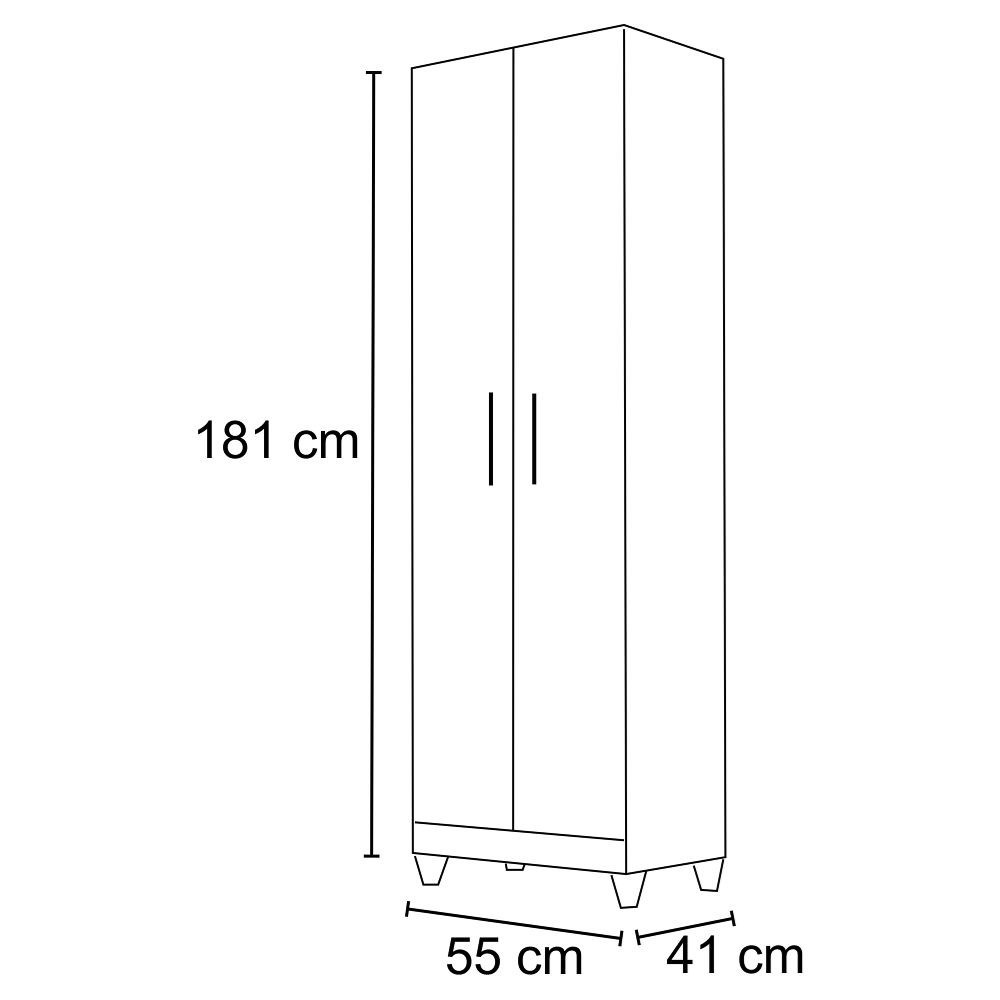 Kit 3 Armários Multiuso Organizador 2 Portas Astrid M07 Castanho Wood - Mpozenato