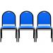 Kit 3 Cadeiras Hoteleiras Auditório Empilhável Sintético M23 Azul - Mpozenato