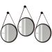 Kit 3 Espelhos Decorativos Redondos 54cm Com Alça Adnet Escandinavo H01 Preto - Mpozenato