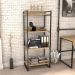Kit 3 Estante Livreiro Multiuso Prisma Estilo Industrial 60cm 4 Prateleiras C08 Carvalho - Mpozenato