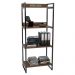 Kit 3 Estante Livreiro Prisma Estilo Industrial 60cm 4 Prateleiras C08 Nogal - Mpozenato