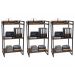 Kit 3 Estantes Livreiro Multiuso Prisma Estilo Industrial 60cm 3 Prateleiras C08 Nogal - Mpozenato