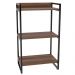 Kit 3 Estantes Livreiro Multiuso Prisma Estilo Industrial 60cm 3 Prateleiras C08 Nogal - Mpozenato