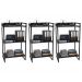 Kit 3 Estantes Livreiro Multiuso Prisma Estilo Industrial 60cm 3 Prateleiras C08 Preto Onix - Mpozenato