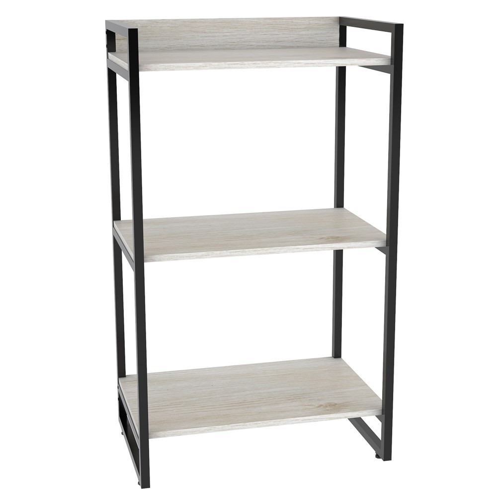 Kit 3 Estantes Livreiro Multiuso Prisma Estilo Industrial 60cm 3 Prateleiras C08 Snow - Mpozenato