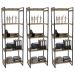 Kit 3 Estantes Livreiro Multiuso Prisma Estilo Industrial 60cm 5 Prateleiras C08 Carvalho - Mpozenato