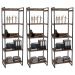 Kit 3 Estantes Livreiro Multiuso Prisma Estilo Industrial 60cm 5 Prateleiras C08 Nogal - Mpozenato