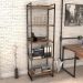 Kit 3 Estantes Livreiro Multiuso Prisma Estilo Industrial 60cm 5 Prateleiras C08 Nogal - Mpozenato