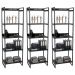 Kit 3 Estantes Livreiro Multiuso Prisma Estilo Industrial 60cm 5 Prateleiras C08 Preto Onix - Mpozenato