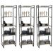 Kit 3 Estantes Livreiro Multiuso Prisma Estilo Industrial 60cm 5 Prateleiras C08 Snow - Mpozenato