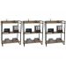 Kit 3 Estantes Livreiro Multiuso Prisma Estilo Industrial 80cm 3 Prateleiras C08 Carvalho - Mpozenato
