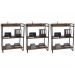 Kit 3 Estantes Livreiro Multiuso Prisma Estilo Industrial 80cm 3 Prateleiras C08 Nogal - Mpozenato