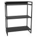 Kit 3 Estantes Livreiro Multiuso Prisma Estilo Industrial 80cm 3 Prateleiras C08 Preto Onix - Mpozenato