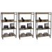 Kit 3 Estantes Livreiro Multiuso Prisma Estilo Industrial 80cm 4 Prateleiras C08 Carvalho - Mpozenato