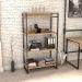 Kit 3 Estantes Livreiro Multiuso Prisma Estilo Industrial 80cm 4 Prateleiras C08 Carvalho - Mpozenato