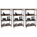 Kit 3 Estantes Livreiro Multiuso Prisma Estilo Industrial 80cm 4 Prateleiras C08 Nogal - Mpozenato