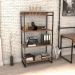 Kit 3 Estantes Livreiro Multiuso Prisma Estilo Industrial 80cm 4 Prateleiras C08 Nogal - Mpozenato