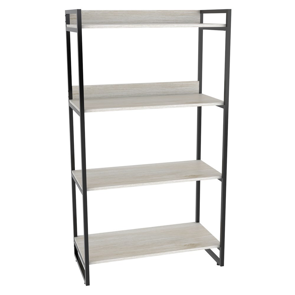 Kit 3 Estantes Livreiro Multiuso Prisma Estilo Industrial 80cm 4 Prateleiras C08 Snow - Mpozenato
