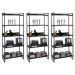 Kit 3 Estantes Livreiro Multiuso Prisma Estilo Industrial 80cm 5 Prateleiras C08 Preto Onix - Mpozenato