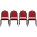 Kit 4 Cadeiras Hoteleiras Auditório Empilhável Linho M23 Vermelho - Mpozenato