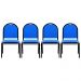 Kit 4 Cadeiras Hoteleiras Auditório Empilhável Sintético M23 Azul - Mpozenato