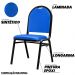 Kit 4 Cadeiras Hoteleiras Auditório Empilhável Sintético M23 Azul - Mpozenato